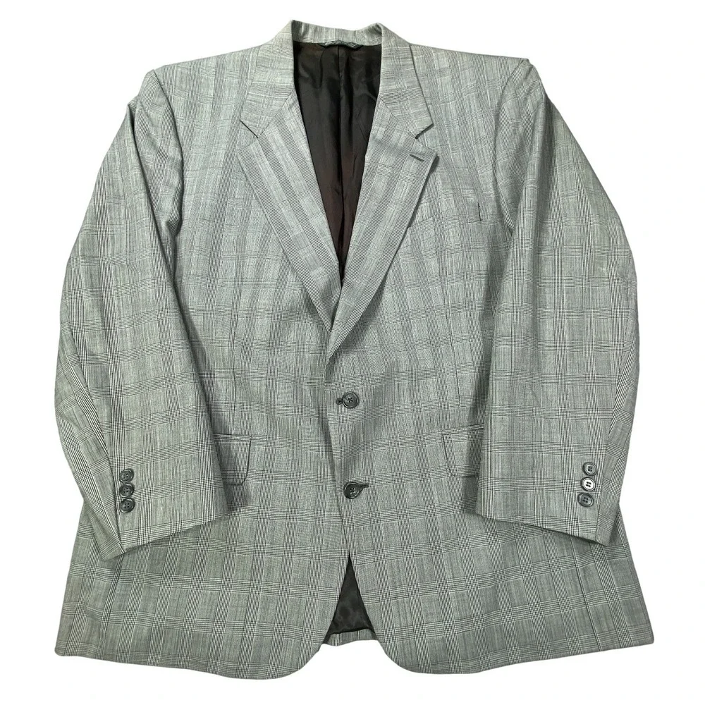 Vintage Christian Dior Monsieur Blazer 46L Plaid Pure Wool Sport Coat Jacket Ivy
